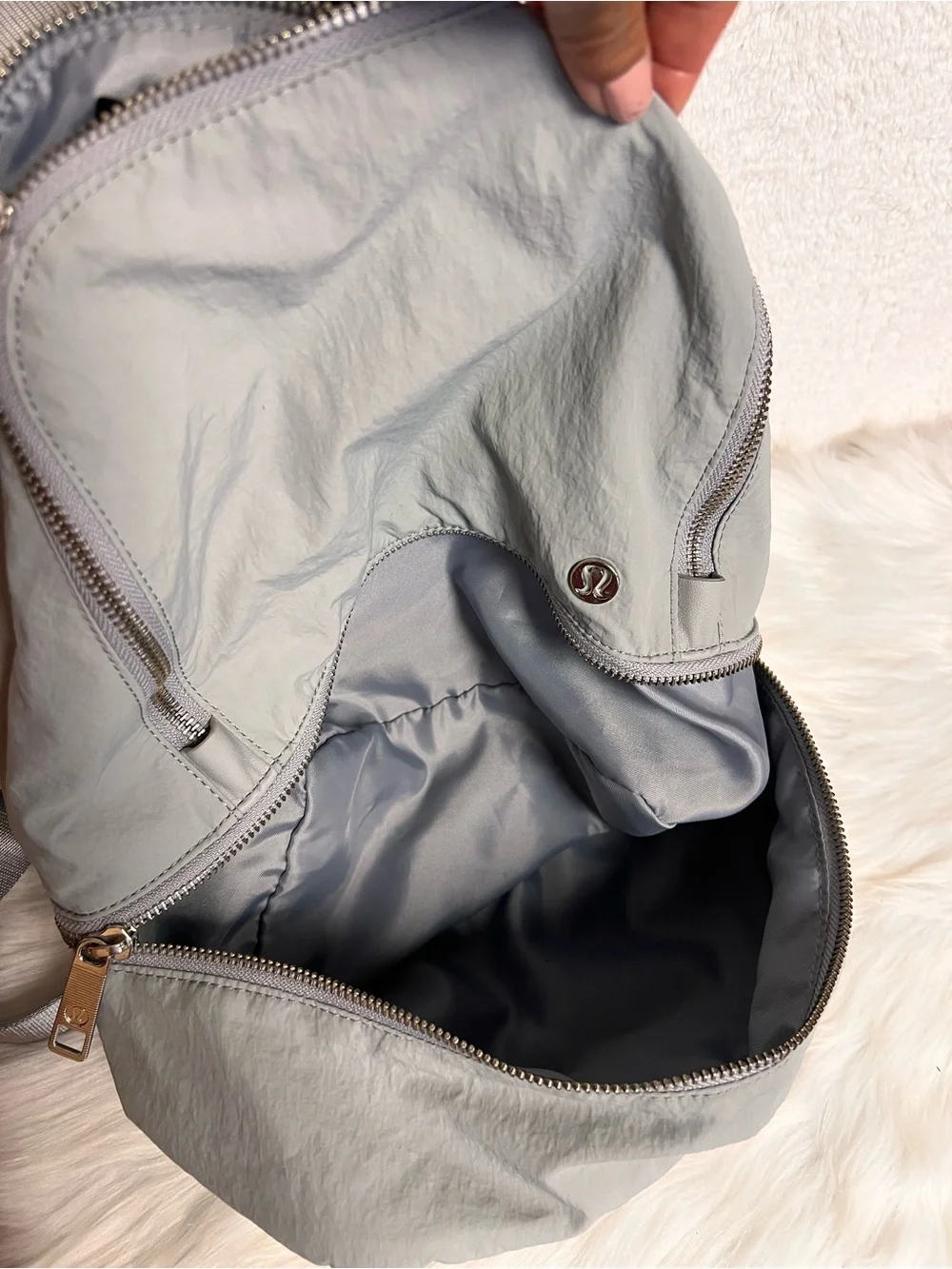lululemon athletica Pale Gray Compact Sling Backpack
